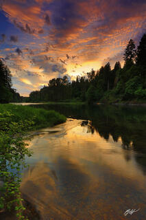 C182 Sunset on the Cedar River, Washington 