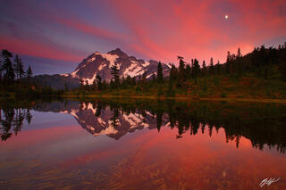 M137 Sunset Mt Shuksan Reflected in Picture Lake, Washington