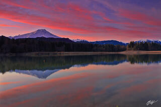 M162 Sunset Mt Baker Reflected in Baker Lake, Washington