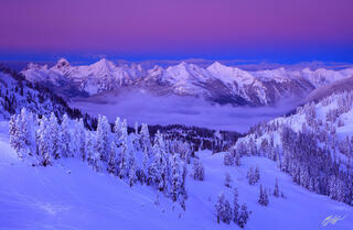 M235 Winter Sunset Over the North Cascades, Washington