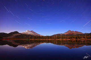 M363 Star Trails Over the South Sister and Broken Top, Oregon 