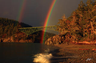P210 Double Rainbow in the Deception Pass Bridge, Washington