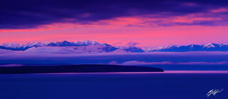 Pano109 Sunrise Olympic Mountains in the Clouds, Washington, 