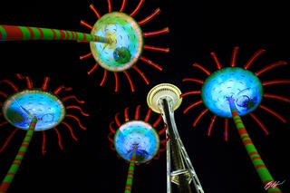U019 Singing Flowers and Space Needle, Seattle Center, Washington