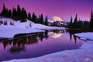 W150 Sunrise Mt Rainier Reflected in Tipsoo Lake, Washington
