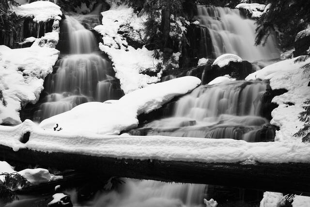 B017 Winter Scene, Twenty-Two Creek, Washington print