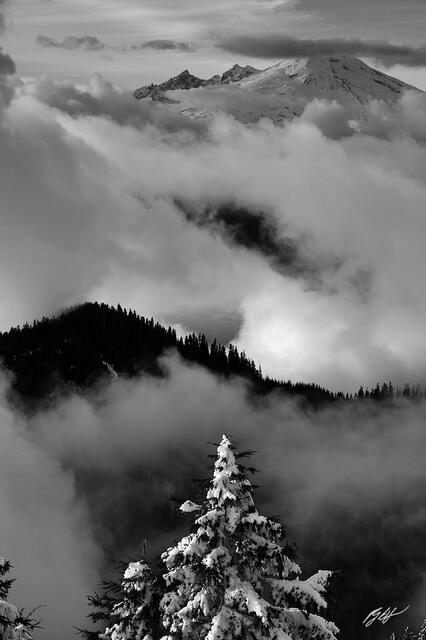 B043 Mt Baker Lost in the Clouds, Washington  print