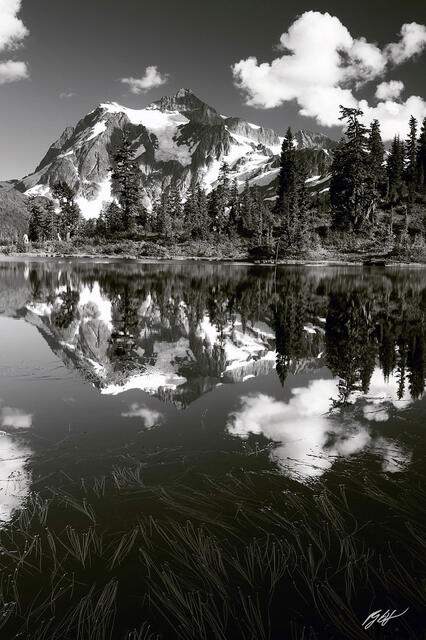 B074 Mt Shuksan Reflected in Picture Lake, Heather Meadows, Washington print