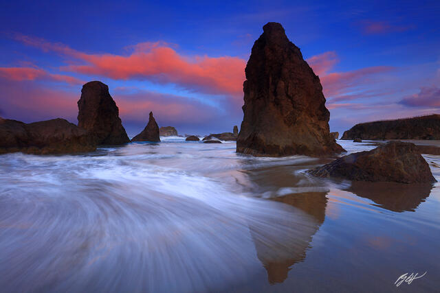 B145 Sunrise and Surf, Face Rock Beach, Bandon, Oregon print