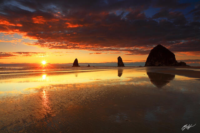 B218 Sunset Haystack Rock, Cannon Beach, Oregon print