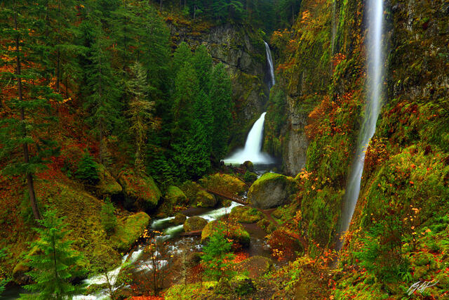 C136 Wahclella Falls, Columbia River Gorge, Oregon print