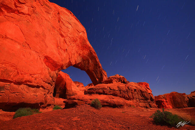 D138 Star Trails and Arch, Monument Valley, Utah print