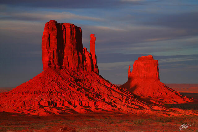 D208 Sunset on the Mittens, Monument Valley, Utah print