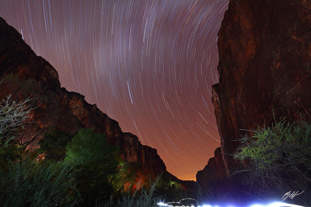 D261 Star Trails in Havasu Canyon, Arizona print