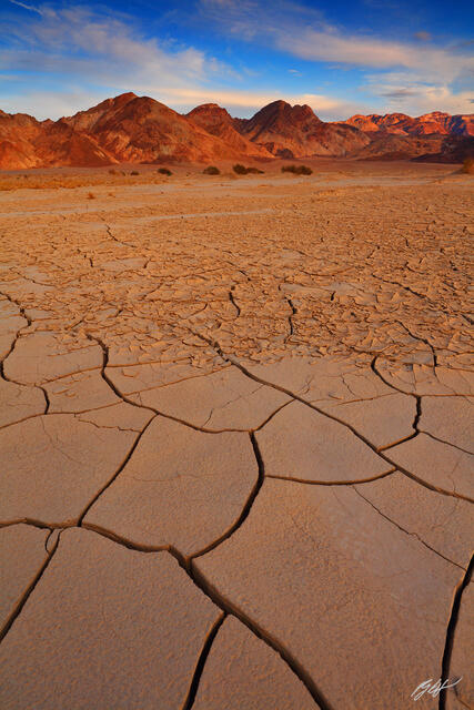 D286 Sunset and Mud Tiles, Death Valley National Park California print