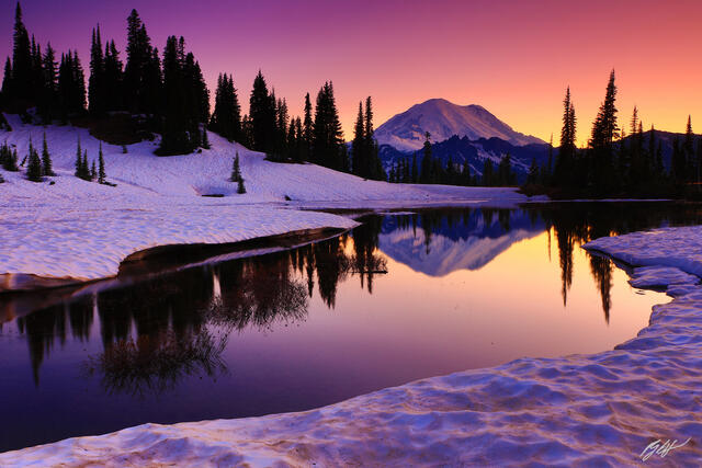 M173 Sunset Mt Rainier and Tipsoo Lake, Washington  print