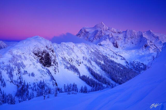 M236 Winter Sunset Mt Shuksan, Artist Point,  Washington print