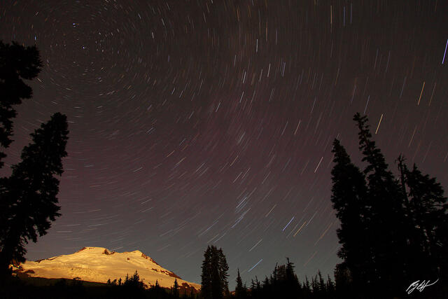 M350 Star Trails and Mt Baker, Washington  print