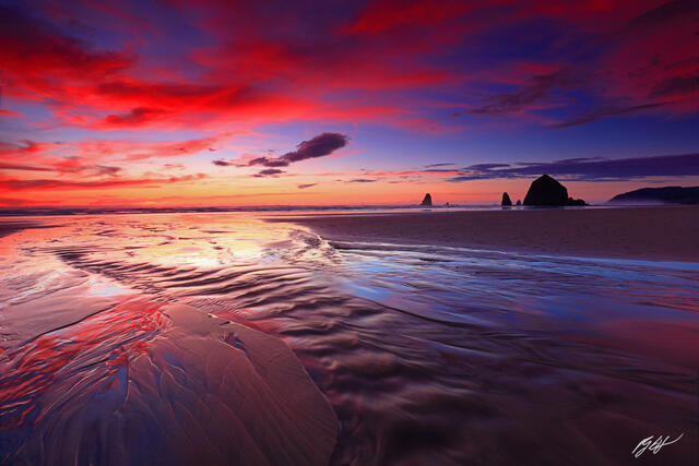P112 Sunset Haystack Rock, Cannon Beach, Oregon print