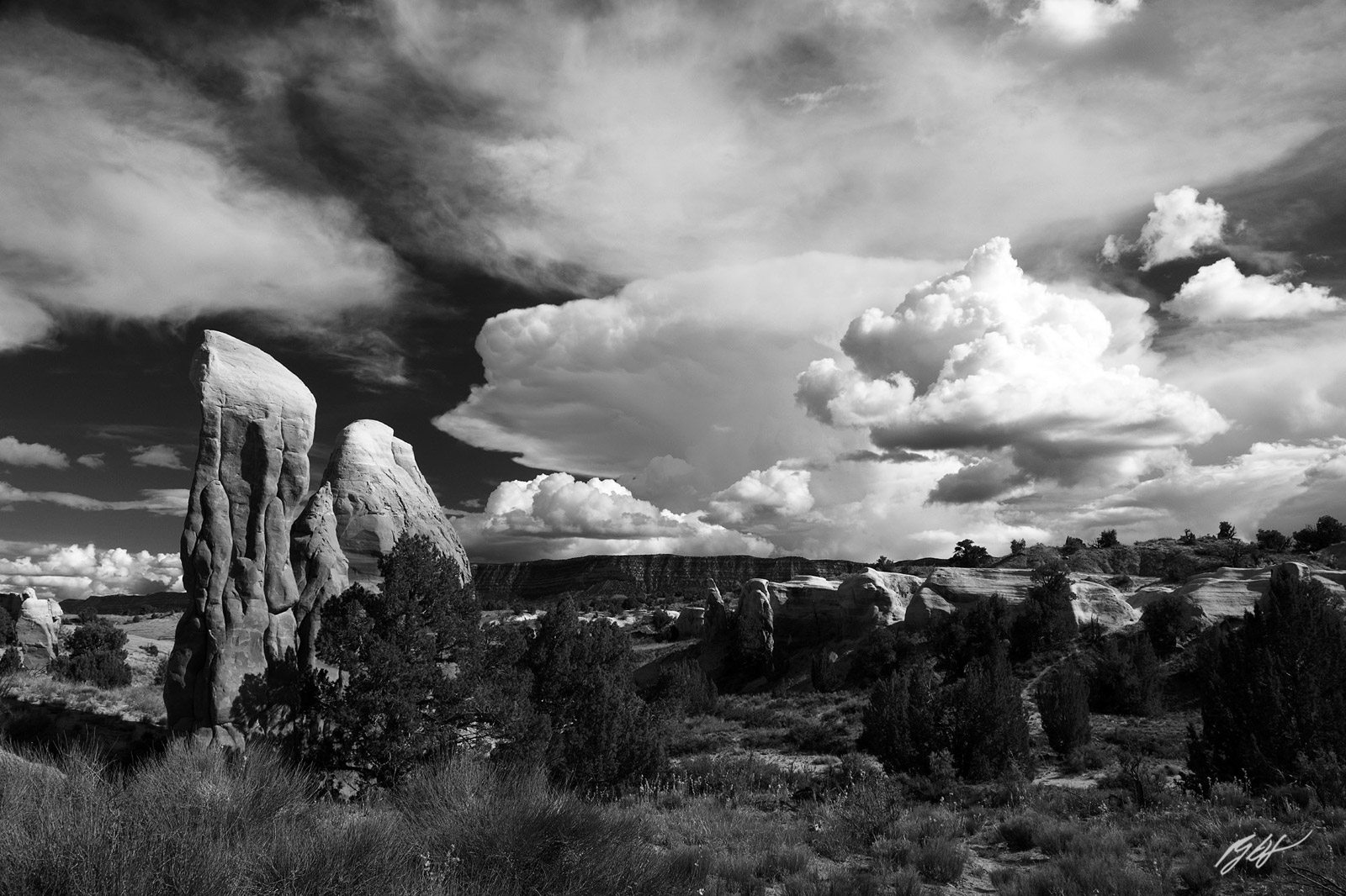 Thunderhead and Hood Doo Rock Formations in Devils Garden, Grand Staircase-Escalante National Monument in Utah