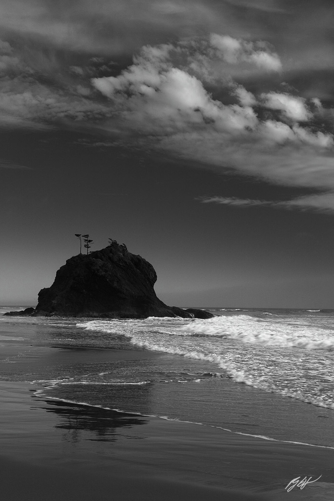 Clouds and Sea Stacks on Second Beach in Olympic National Park in Washington