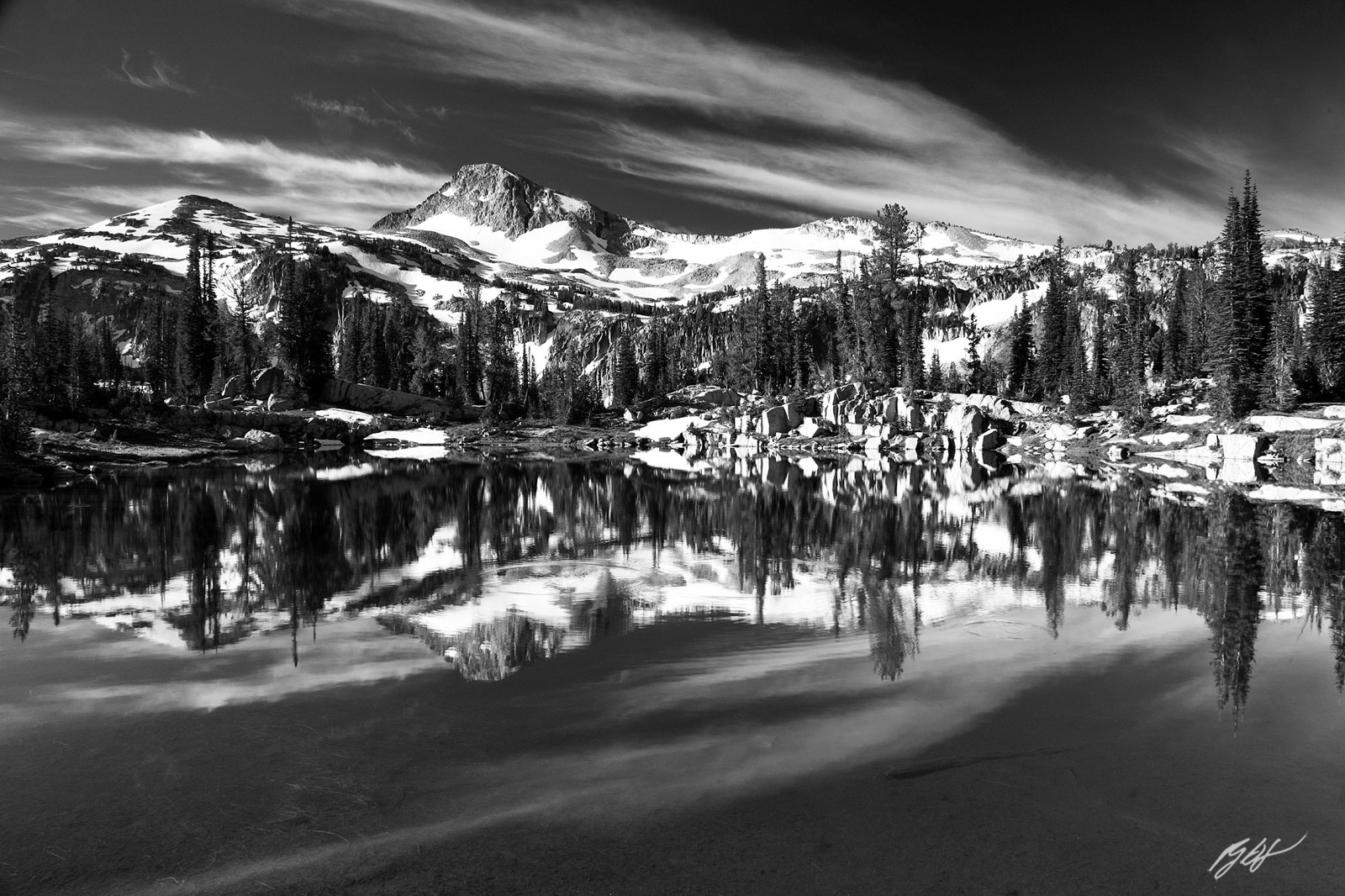 The Eagle Reflected in a tarn in the Eagle Cap Wilderness in the Wallowa Mountains in Oregon