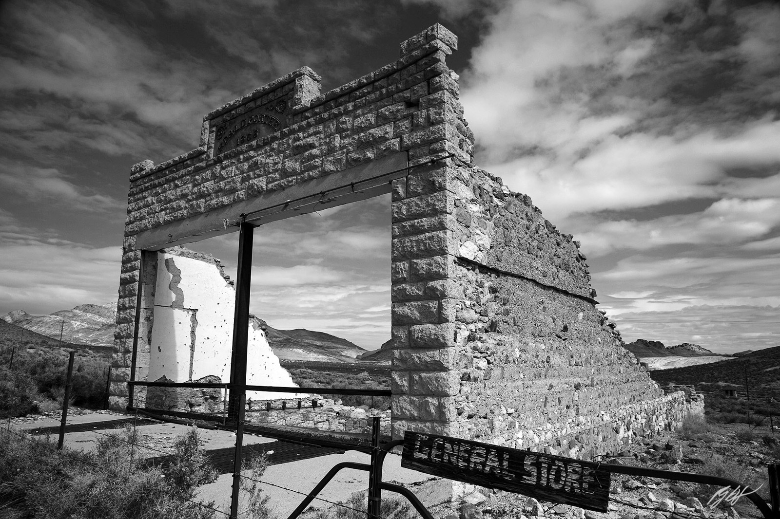 The General Store Ruins in Rhyolite Ghost Town near Beatty Nevada