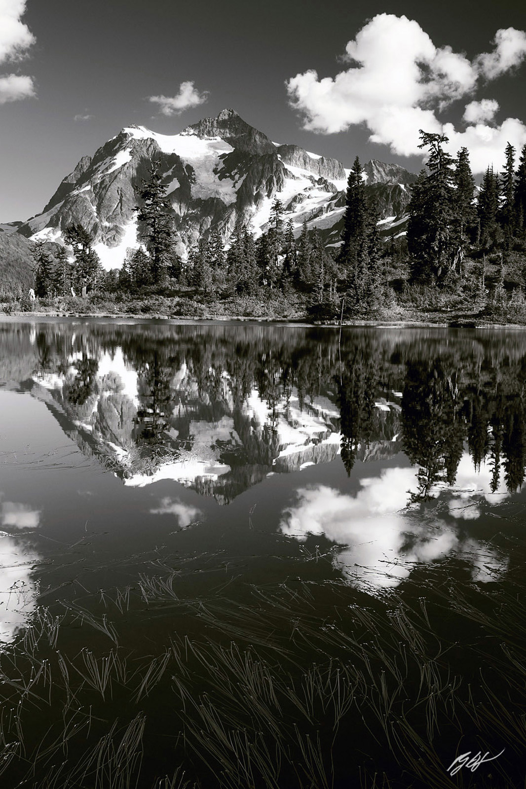 Mt Shuksan Reflected in Picture Lake in Heather Meadows in the Mt Baker National Recreation Area in Washington