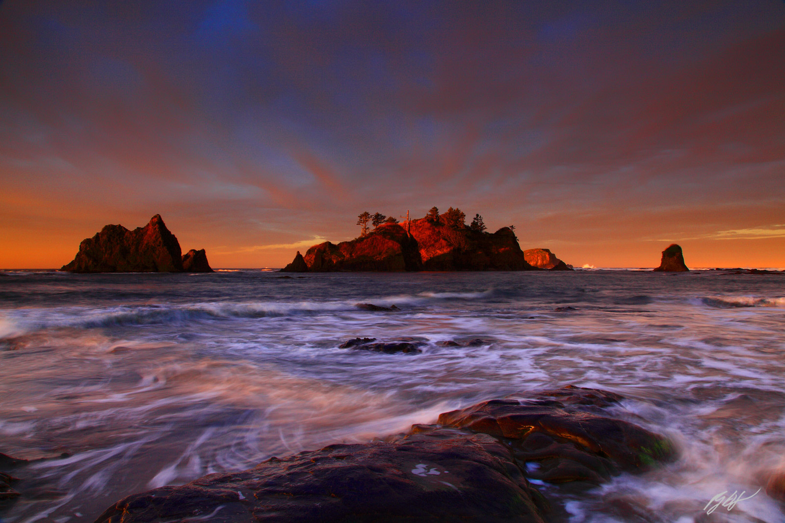 Sunrise from Toleak Point in the Wilderses Beach Area of Olympic National Park in Washington