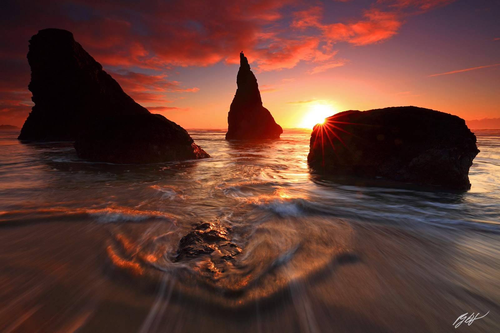 Sunset Wizards Hat on Face Rock Beach in Bandon on the Southern Oregon Coast