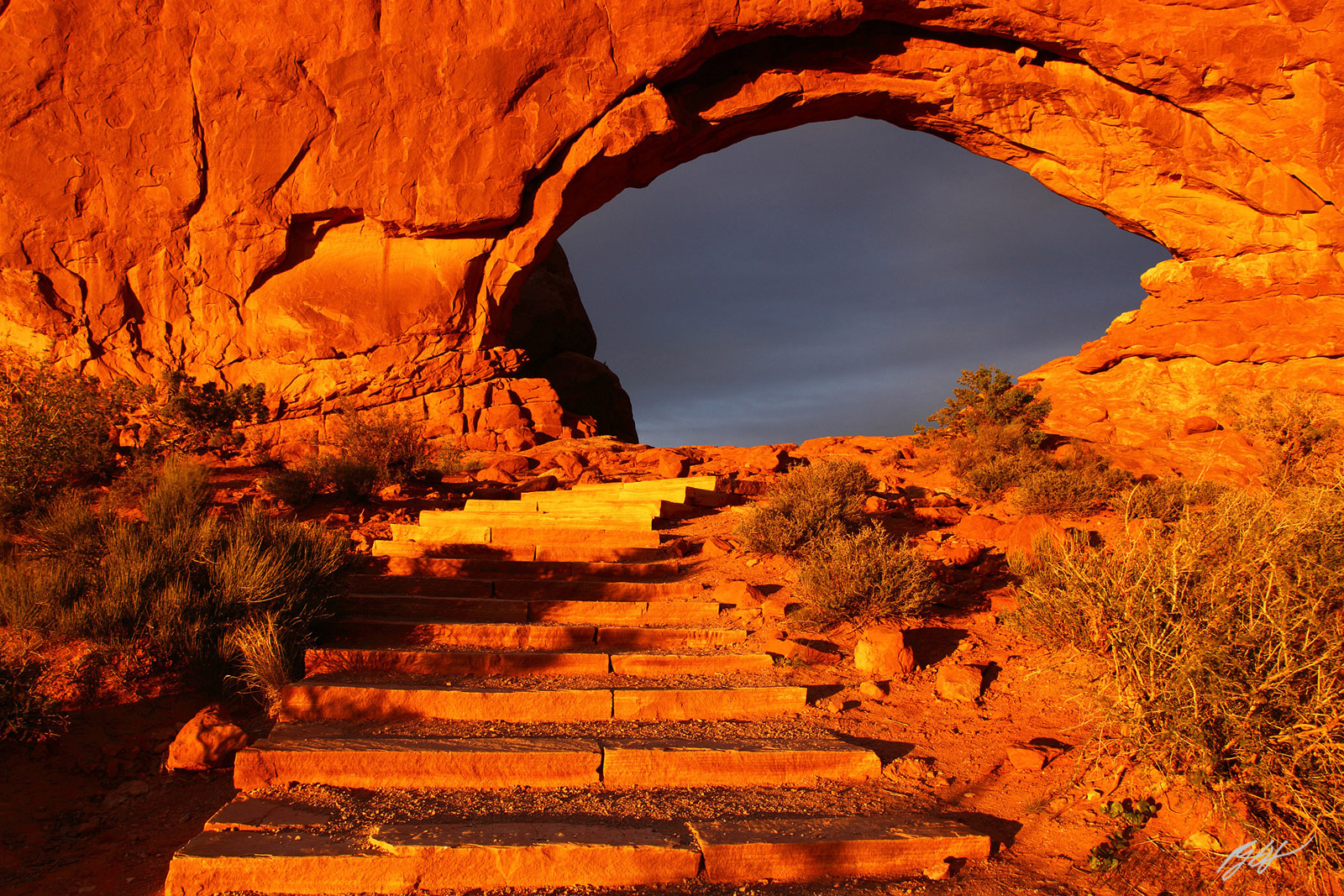 Evening Light on the North Window from Arches National Park in Utah