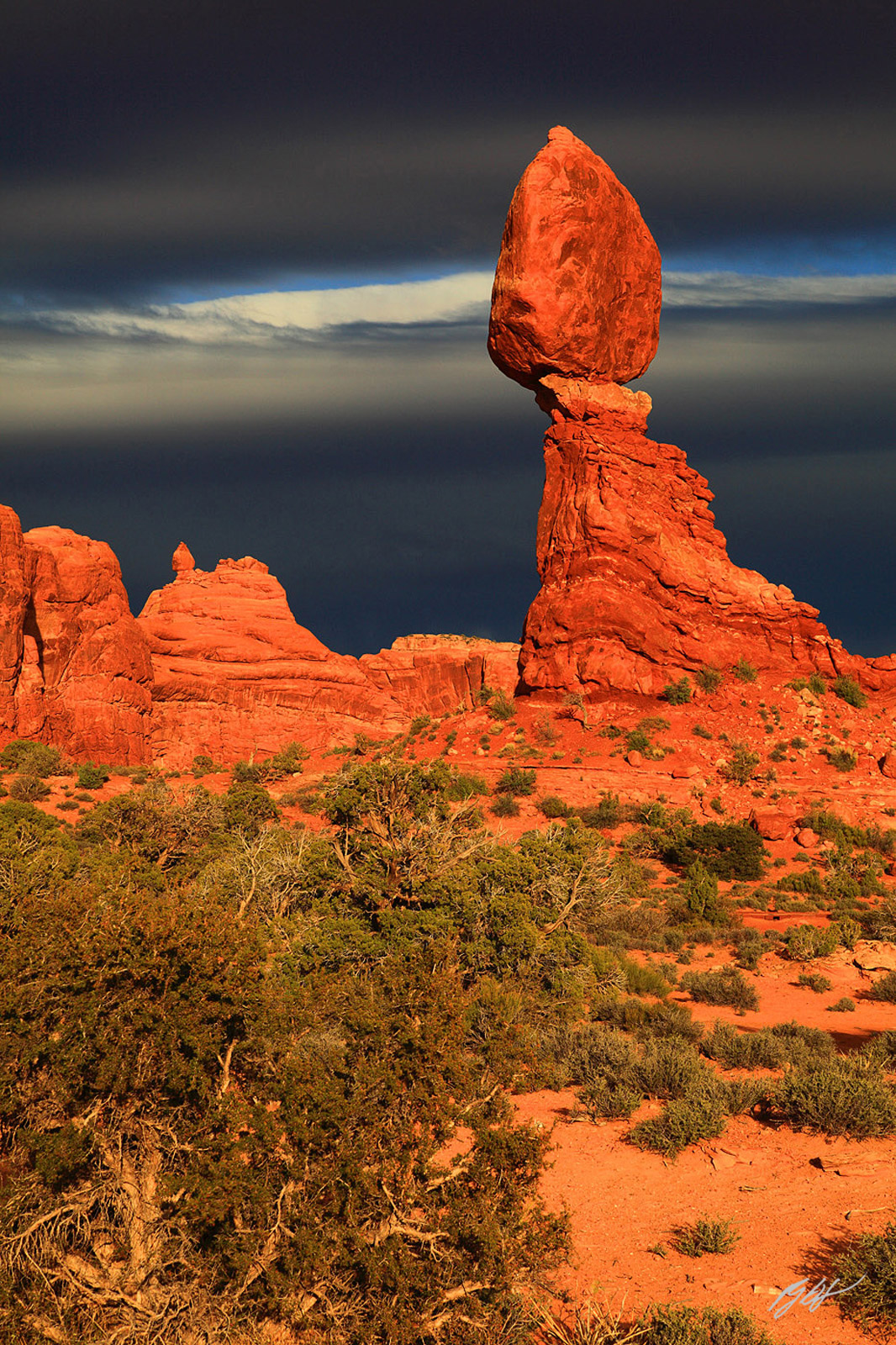 Evening Light on the Amazing Balancing Rock in Arches National Park in Utah