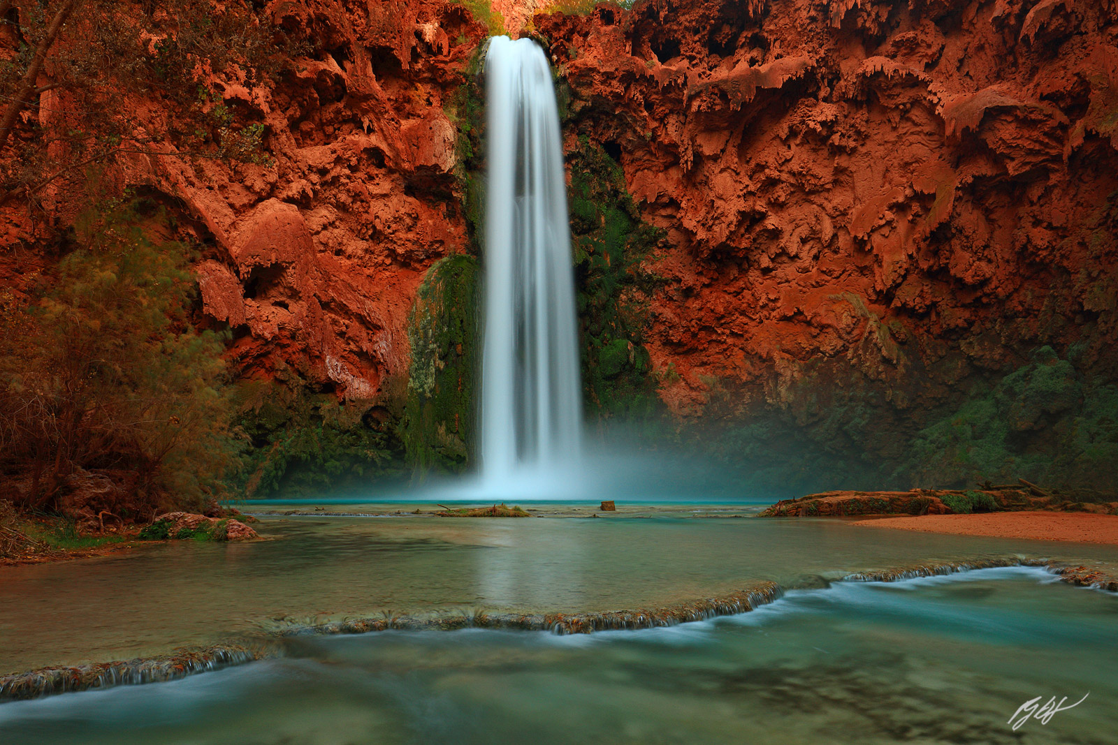 Mooney Falls in Havasu Canyon on the Havasupai Indian Reservation in Arizona