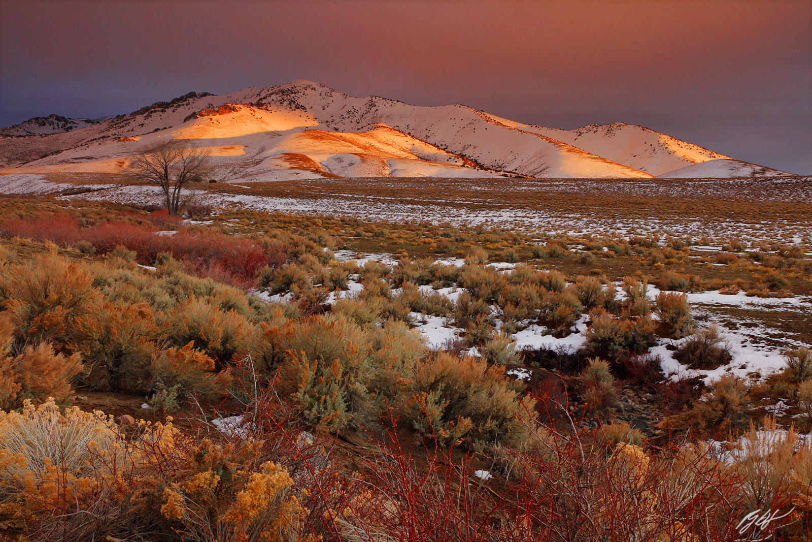 Winter Sunset from Water Canyon Recreation Area in Nevada