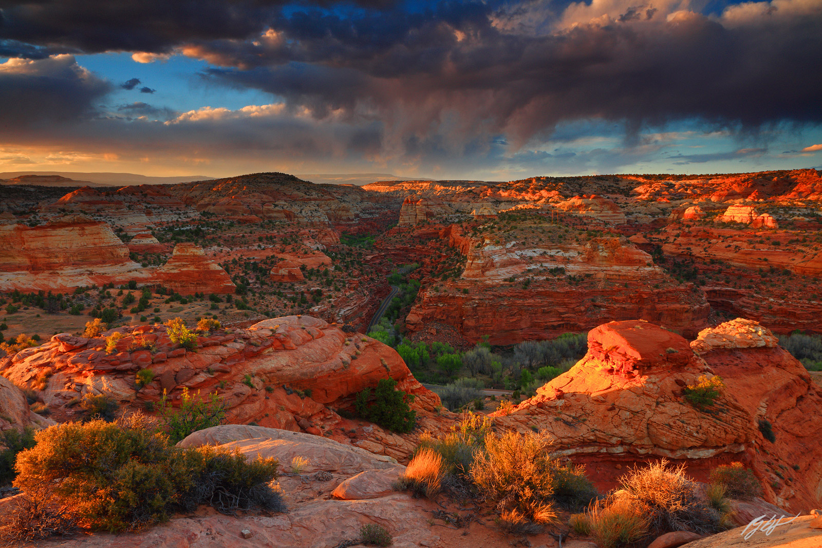 Sunset Over Escalante Canyon in Escalante National Monument in Utah