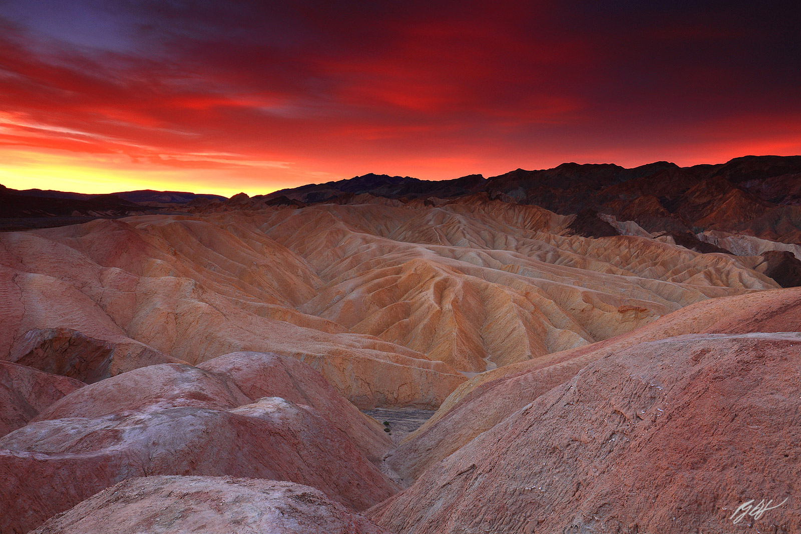 Sunrise from Zabriskie Point in Death Valley National Park in California