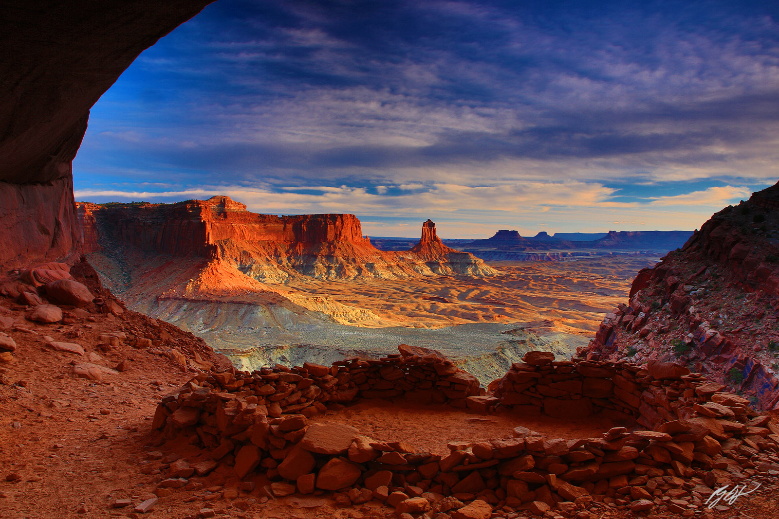 Evening Light and the False Kiva in Canyonlands National Park in Utah