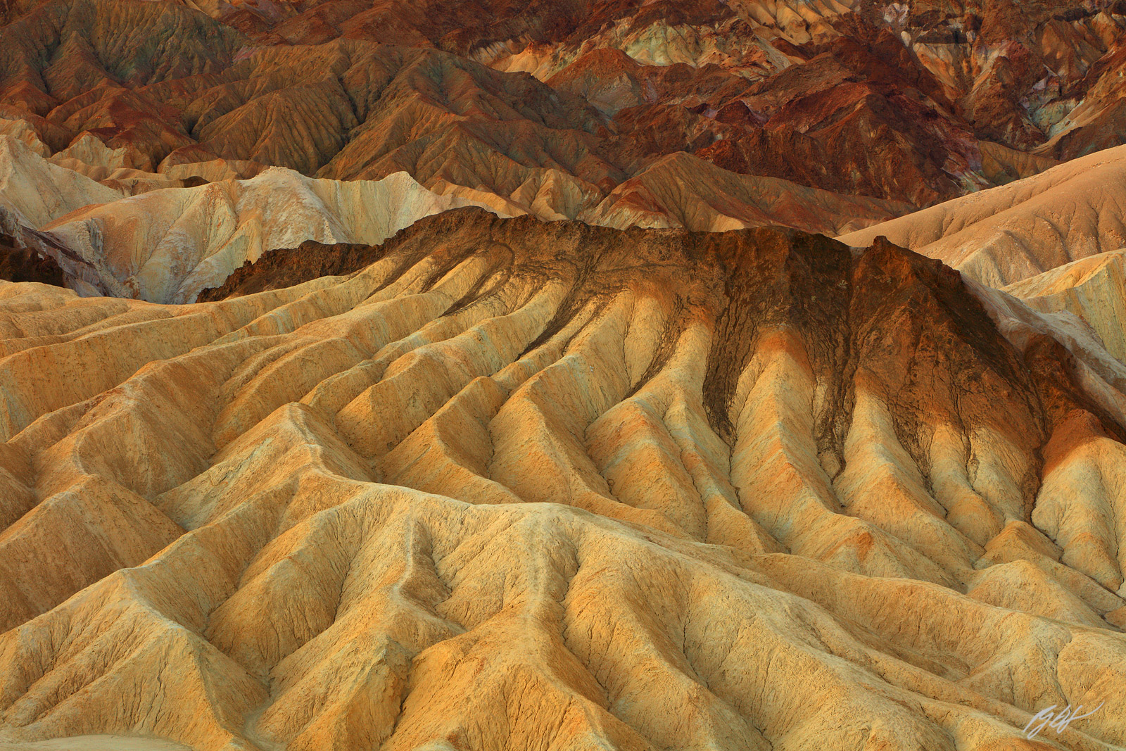Alluvial Fans from Zabriskie Point in Death Valley National Park in California