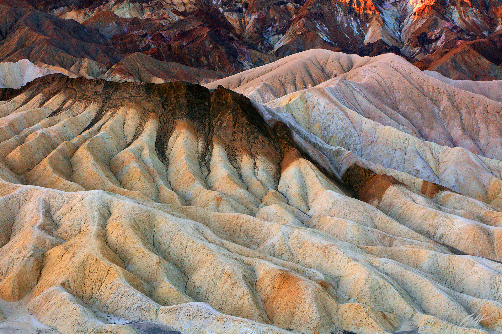 Alluvial Fans from Zabriskie Point in Death Valley National Park in California
