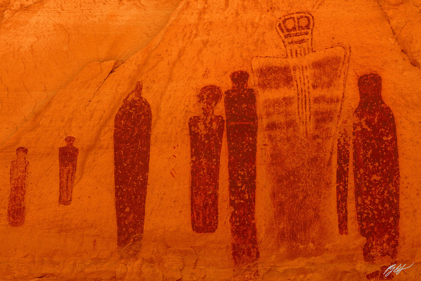 The Great Ghost Petroglyphs in the Great Gallery in Horseshoe Canyon in Canyonlands National Park in Utah