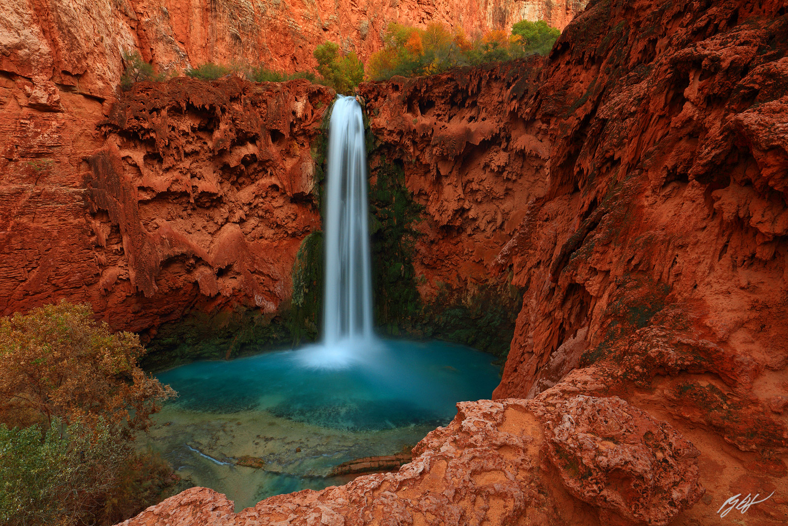 Mooney Falls in Havasu Canyon in the Havasupai Indian Reservation in Arizona