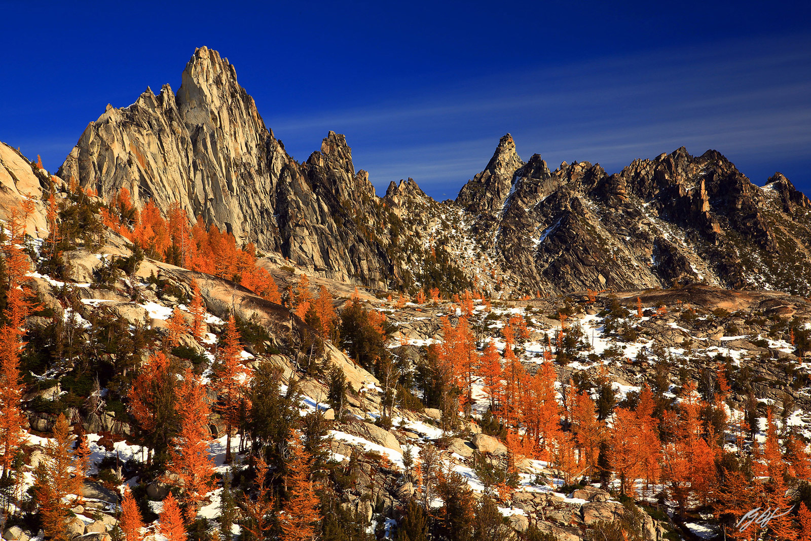 Golden Larch and Prusik Peak in the Enchantments in the Alpine Lakes Wilderness in Washington