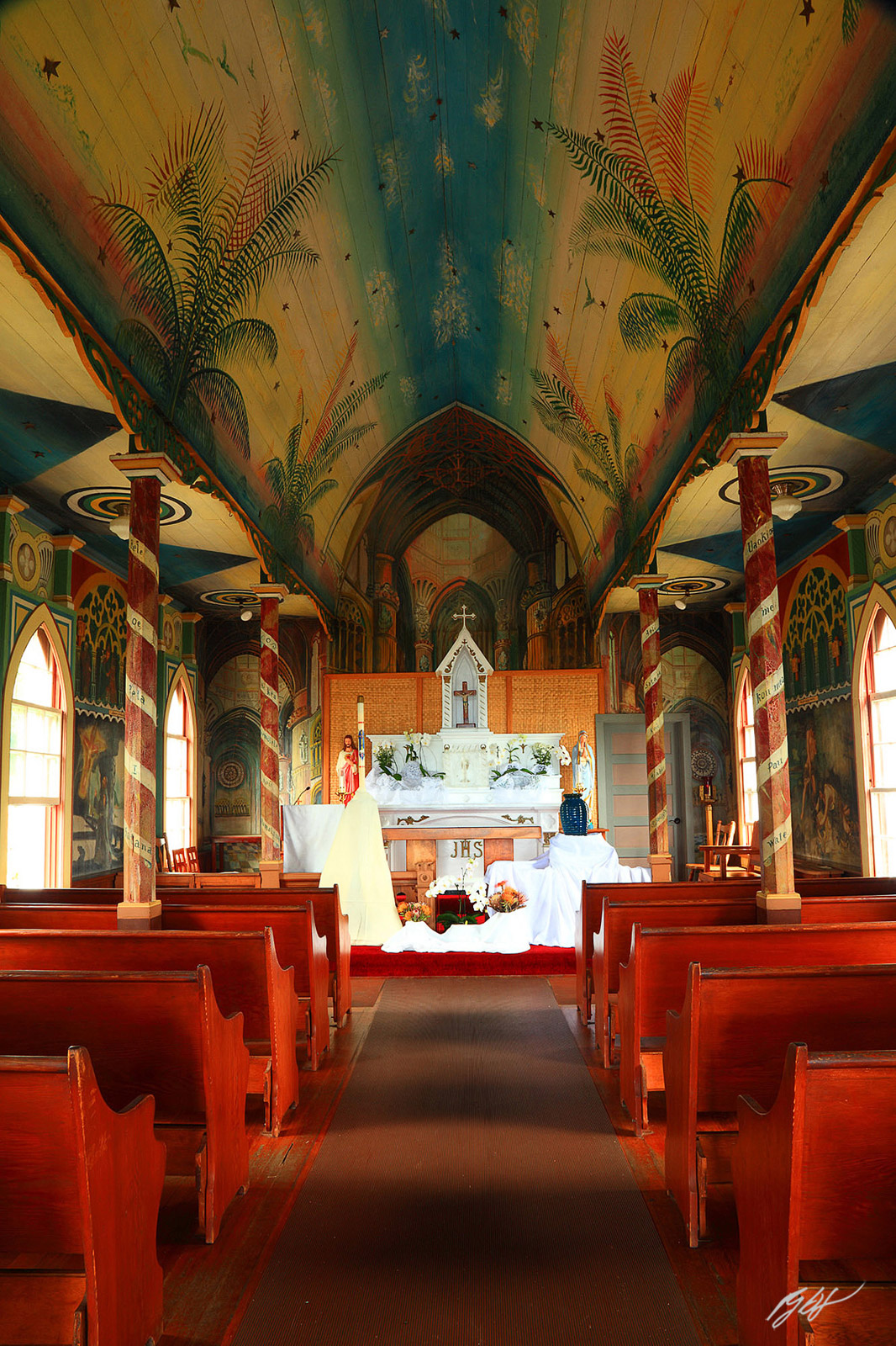 Inside the Painted Chruch from the Big Island of Hawaii