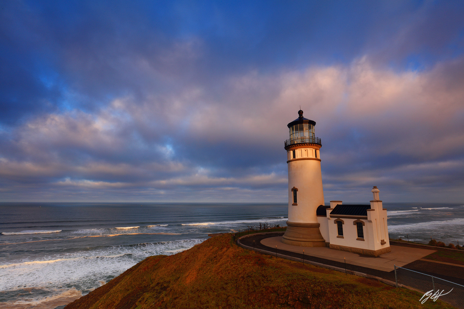 Sunrise North Head Lighthouse in Cape Disappointment State Park in Washington