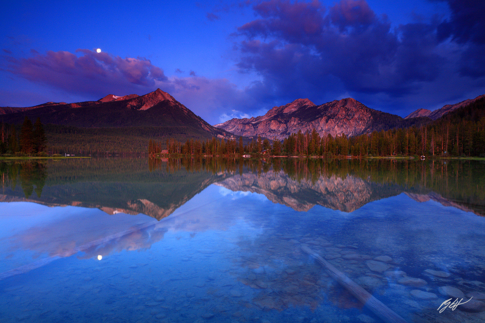 Sunrise Reflections in Pettit Lake in the Sawtooth Wilderness in Idaho