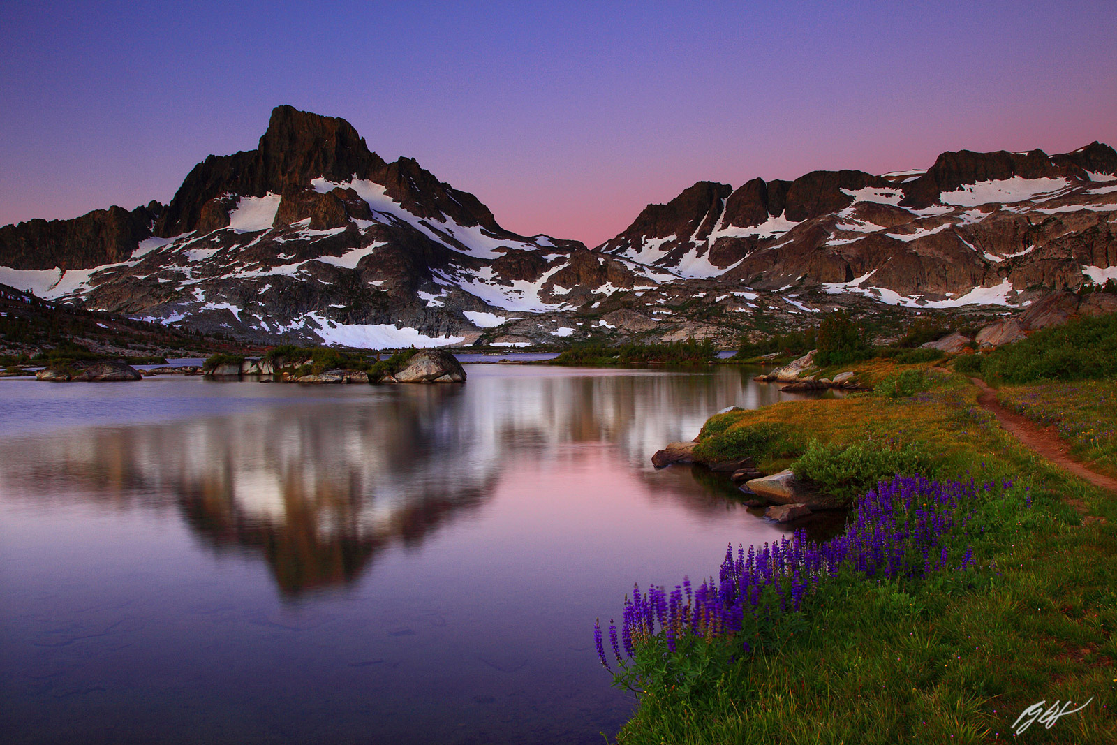 Banner Peak Reflected in Thousand Island Lake in the Ansel Adams Wilderness in California