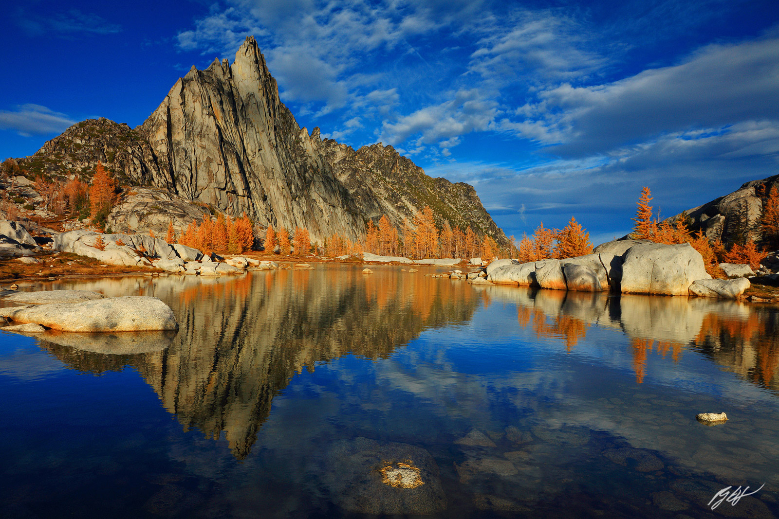 Prusik Peak Reflected in Gnome Tarn in the Enchantments in the alpine Lakes Wilderness in Washington
