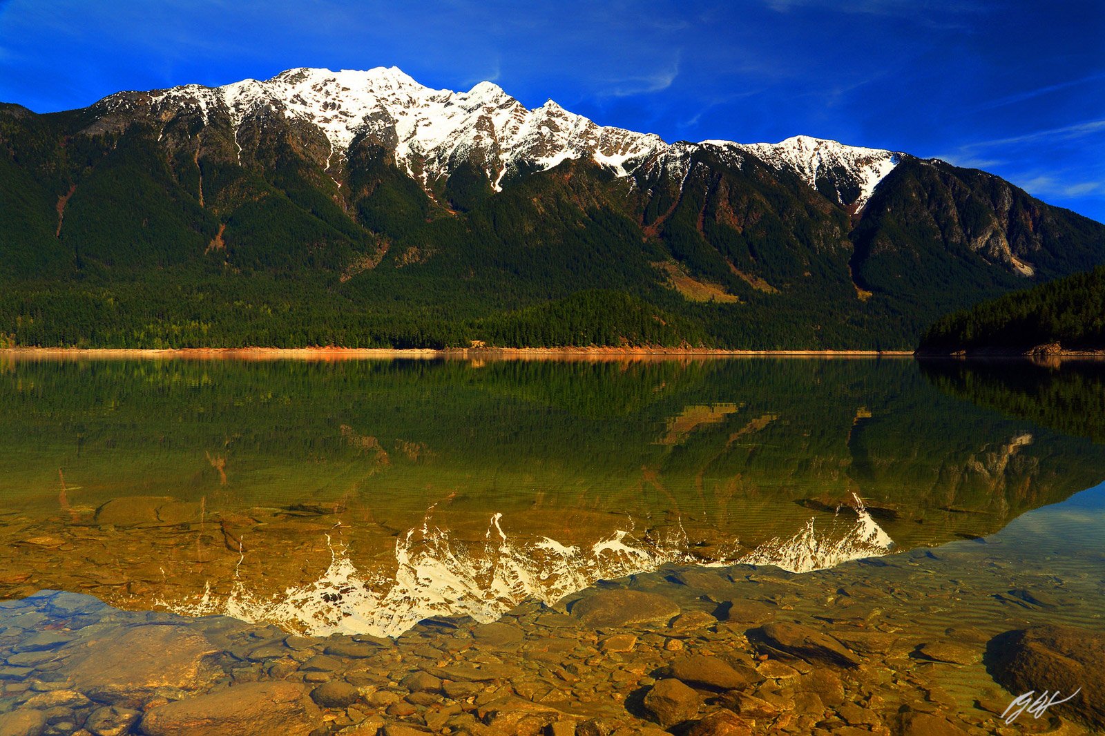 Jack Mountain Reflected in Ross Lake in Ross Lake National Recreation Area in Washington