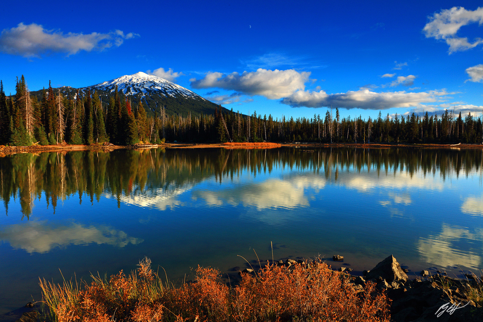 Mt Bachelor Reflected in Sparks Lake in the Deschutes National Forest in Oregon