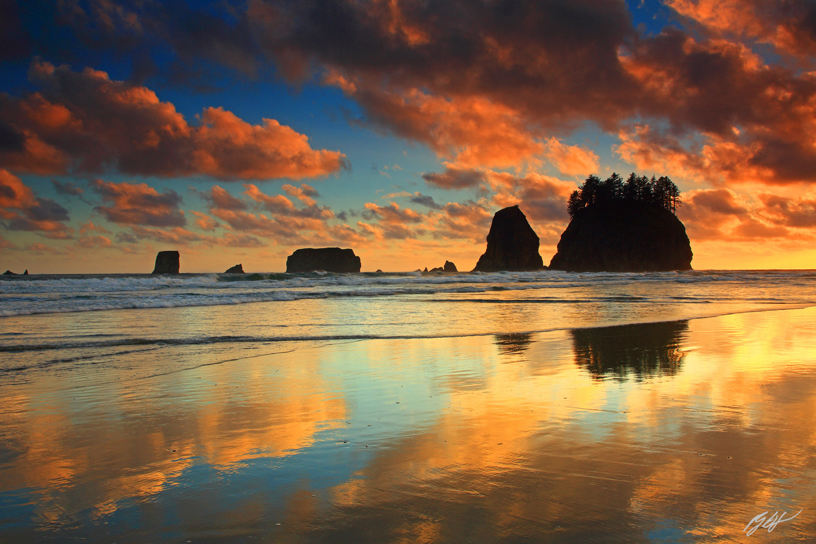 Sunset from Second Beach, Olympic National Park, Washington